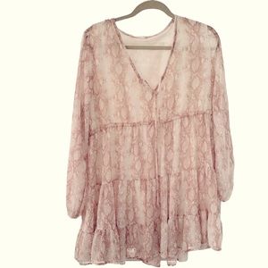 NEW! Altar’d State baby pink snake print A line dress